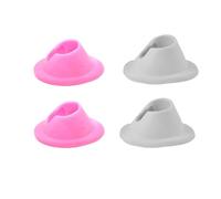 Base per Bottiglia di Smalto, Supporto in Silicone 4 Pezzi | Portatile e Leggero, per Bottiglie di Smalto e Gel, Rosa e Bianco, Scuola Nail Art e Formazione