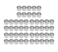 Base per candela Guscio in alluminio Materiale fai-da-te 50 pezzi Contenitore per stampi per candele durevole e resistente al calore per matrimoni Feste di Natale Diametro 3,6 cm