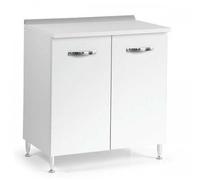 Base per Cucina 80 cm in Legno Bianco Larice Dispensa 2 Ante