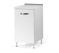 Base per cucina componibile da 40 cm con anta, realizzata in legno 100% MADE IN ITALY (Bianco con anta Bianco Frassino)