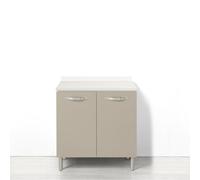 Base per cucina componibile da 80 cm con 2 ante linea MAKA, realizzata in legno 100% MADE IN ITALY (Tortora)