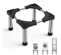 Base per Frigorifero, Altezza 28-31 cm, Supporto per Lavatrice, Supporto Universale per Frigorifero per Elettrodomestici, Larghezza 43-66 cm, Nero