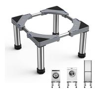 Base per Frigorifero, Altezza 28-31 cm, Supporto per Lavatrice, Supporto Universale per Frigorifero per Elettrodomestici, Larghezza 43-66 cm, Grigio