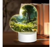 Base per lampada a LED notturna 3D in acrilico, lampade d'amore, bosco, terra, fiore, luce notturna, lampada da comodino a LED, lampade da tavolo in acrilico, San Valentino, Ringraziamento, compleanno