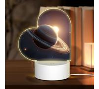 Base per lampada a LED notturna 3D in acrilico lampade d'amore Saturno Ring Planet Night Light LED Lampada da comodino lampade da tavolo in acrilico San Valentino Ringraziamento Compleanno Regali