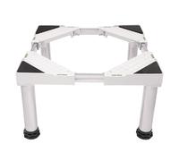 Base per lavatrice regolabile 42 - 65 cm di larghezza, 29 - 31 cm di altezza, carico orso 150 kg, antiscivolo per lavatrice, frigorifero, asciugatrice, congelatore rialzo (bianco)