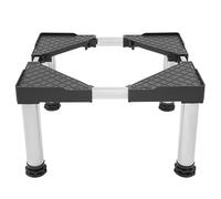 Base per lavatrice regolabile 42 - 65 cm di larghezza, 29 - 31 cm di altezza, carico orso 150 kg, antiscivolo per lavatrice, frigorifero, asciugatrice, rialzo congelatore (nero)