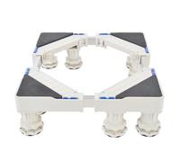 Base per Lavatrice, Supporto Base per Lavatrice Frigorifero Lunghezza/Larghezza Regolabile 30-48cm Supporti 140 kg, Base per Lavatrice Asciugatrice Frigoriferi 8 Piedi Fissi Bianca