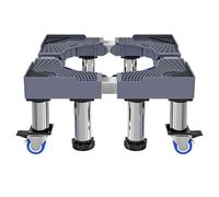 Base per Lavatrice, Supporto Base per Lavatrice Frigorifero Lunghezza/Larghezza Regolabile 41-63cm Altezza 23-25cm Supporti 80 kg, Base per Lavatrice Asciugatrice Frigoriferi 4 Piedi Fissi Gray
