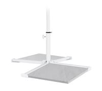 Relaxdays Plattenständer Sonnenschirm Weiß Base per Ombrellone, Piedistallo per Aste Parasole 19-34 mm, Supporto a Croce Pieghevole, in Acciaio, Bianco, Pelo di Animale