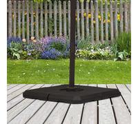 Base per Ombrellone a Braccio da 4 Pezzi Riempibile con Acqua o Sabbia per Basi a Croce da 100x100cm, Nero