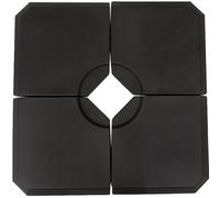Base Per Ombrellone A Braccio Da 4 Pezzi Riempibile Con Acqua O Sabbia Per Basi A Croce Da 100x100cm, Nero