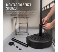 Base per Ombrellone a Mezzaluna da Giardino, Supporto Riempibile
