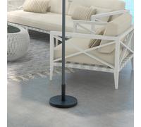 Base per Ombrellone da 15kg Rotonda per Pali da Ø24-38mm, Plastica e Cemento, Ø46.5 cm, Nero