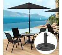 Base per Ombrellone da 22 kg Rotonda per Ombrelloni Max. 2.8 m e Pali da 38 mm o 48 mm, Nero