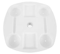 Base per ombrellone da esterno, 37 x 37 x 5,2 cm, in plastica bianca, con portabicchieri e vassoio per snack, si adatta saldamente al palo, ideale per spiaggia, piscina e campeggio