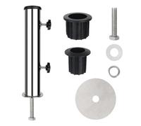 Base per ombrellone da esterno con supporto in PVC da 32 mm e 38 mm in acciaio inox per un fissaggio sicuro su superfici in cemento, legno o marmo, resistente alle intemperie