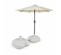 Base per Ombrellone da Giardino 20L in PP - Supporto Riempibile con Acqua o Sabbia - Per Pali ø22-32mm e Ombrelloni fino a 2,2m - Dimensioni 44x44x14cm - Facile Montaggio e Pulizia