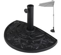 BAKAJI Base per Ombrellone da Giardino Forma Mezza Luna, Supporto per Palo Ombrelloni 38/48mm, Sistema Stabile Anti Capovolgimento, Ideale per Patio, Balcone, Esterno, Ø 50 x 32 x 32 cm