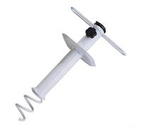 Base per ombrellone da spiaggia a spirale in ferro bianco, ancoraggio a sabbia per pali da 25-32 mm, inserto resistente alla ruggine per campeggio, escursionismo e ombra all'aperto