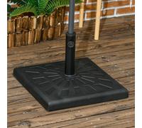 Base per Ombrellone di 19kg e 51x51x32 cm in Resina e Acciaio per Pali Ø32mm, Ø38mm e Ø48mm, Nero