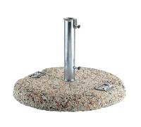 Base per Ombrellone in Graniglietto ø60 Cm - Kg 50 - Tubo ø55 Mm Con Piastra A 4 Viti E Maniglie In Acciaio Greenwood