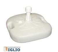 Base per Ombrellone Plastica cm.45x45 Bianco Spiaggia Piscina Mare Terrazzo Diametro funsto massimo 35mm. Minimo 22mm - bianco 8010710001190