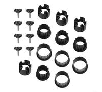 Base per ombrellone per kit stabilizzatore con coperture per fori da 38 mm e 48 mm, viti in acciaio inox e manicotto inclinato per riparazione di pali ombrelloni esterni, nero, 16 pezzi (venti)