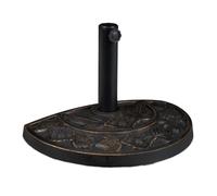 Relaxdays Base per Ombrellone Semicircolare, da Esterno, Appesantito, Giardino & Terrazza, Aste D 38mm, 50x32, Marrone