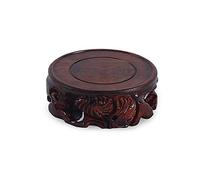 Base per ornamento Base per vaso in legno Mano a mano Orientale Supporto per accessori Decorazione / Espositore per ciotola di pesce (1,9 pollici di altezza) Piantera in legno Stand(M)