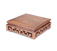 Base per ornamento Vaso in legno Base classica Chicken Wing Wood Display quadrato Staffa per la decorazione domestica esterna interna 2,7 pollici di altezza Piantera in legno Stand(D3)