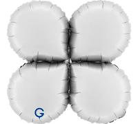 Base per Palloncino Alluminio 4 Gocce 42x42x13cm Bianco