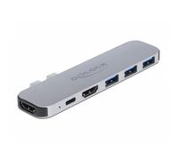 Base per portatile DeLock 87753 HDMI Dual 4K PD 60W Hub USB-C Grigia