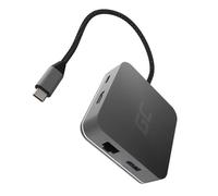 Base per portatile Green Cell AK61 USB-C 87W HDMI RJ-45 Alluminio Argento