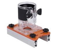 Base per router a legno con coperchio trasparente, supporto per slot per router, kit di fissaggio per taglialegno, supporto per fessura, base per tosaerba, regolazione 6-56 mm