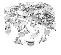 Base per Spilla Rotonda con Clip, 3cm, Ferro, 100 Pezzi | Vuoto in Argento, per DIY e Creazione Gioielli, Accessori per Bigiotteria e Kit Lavoro Manuale