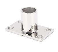Base per stagliola angolo 90 rettangolare, acciaio inossidabile lucidato, accessorio duraturo per parapetti, adatto per barche e yacht (25 mm)