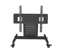 Base per Supporto TV Carrello Mobile per TV da Pavimento Supporto TV Commerciale Mobile da 32"-75" con 4 rulli universali Supporto TV con Rotazione inclinabile a Doppia Colonna, può