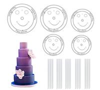 Base per torta,Alzate per Torte, 5 Tavole per Dolci Supporti,15 Pioli per Torte a Piani,Costruisci una torta impilata,Alzata per torta riutilizzabile,Adatto per supporto per torta nuziale