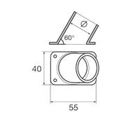 Base per tubo corrimano pulpito da 22 o 25 mm per barca inclinato 60 gradi Inox