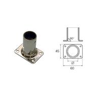 Base per tubo corrimano pulpito da 22 o 25 mm per barca inclinato 90 gradi Inox