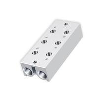 Base per valvola pneumatica a solenoide 3V210 3V110 3V310 Base del collettore elettrovalvola PT1/8 PT1/4 PT3/8 Filettatura 2 15F Piastra di montaggio in alluminio Blocco(14F,3V300M)