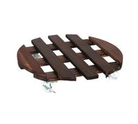 Base per vasi in legno multiuso, per esterni, design rotante, per movimenti senza sforzo delle piante. Vassoio da giardino portatile con tutte le ruote direzionali con superficie in legno resistente