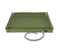 Base pieghevole per doccia da campeggio, vassoio portatile con valvola di scarico e aste di supporto, per tenda all'aperto, viaggi, spiaggia, lavaggio animali domestici, verde, 80 x 80 x 10 cm (verde)