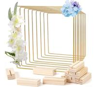 Base Pino e Anelli Metallici per Arredo Base Pino e Anelli Metallici | 6 pezzi inclusi, anelli quadrati 20cm, montaggio facile, estetica elegante, durevole nel tempo(30cm)