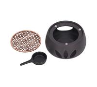 Base più calda della teiera Ceramica Ceramica Rescaldante Tè Cao Coffee Light Rimuggero con piantatina di ferro viola per casa Black Elegante design a cavità mantiene il tè caldo (C pad)