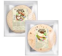 Base Pizza 2 Low Carb + 2 Piadine Keto Zero Carboidrati EatPro, Prodotti Keto Con Oltre il 18% Proteine, 25% Fibre, Cibo Proteico, Keto Pizza & Piadina Chetogenica, Dieta Proteica