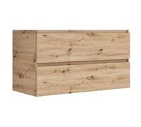 Base porta lavabo London Nordikflat con due cassetti chiusura ammortizzata - CONFEZIONE: 1 pz., Colore: Rovere Nodato, Dimensione: 101x46x55.5h cm