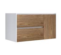 Base porta lavabo Luis Nordikflat con due cassetti e anta laterale - CONFEZIONE: 1 pz., Colore: Miele, Dimensione: 91x46Xh55.5 cm