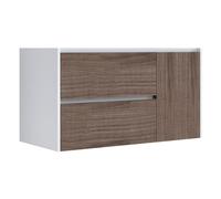 Base porta lavabo Luis Nordikflat con due cassetti e anta laterale - CONFEZIONE: 1 pz., Colore: Noce Tranche, Dimensione: 91x46Xh55.5 cm